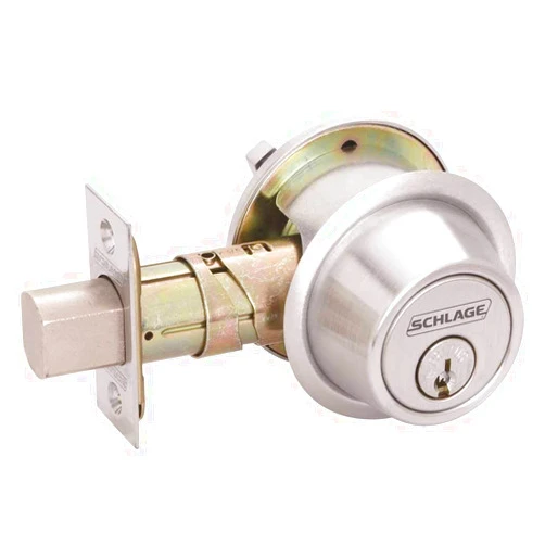 Schlage Commercial B560P626 Grade 2 Single Cylinder Deadbolt with C Keyway with 12287 Latch and 10094 Strike Satin Chrome Finish, Model Number: B560P 626 KA4C 12-287 10-094