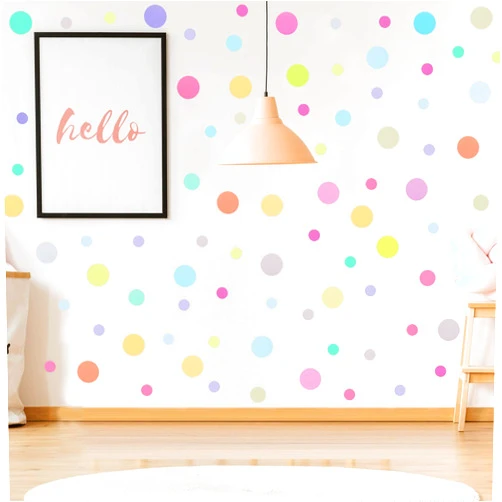 Outus 288 Pieces Polka Dots Wall Stickers Large Round Polka Dot Confetti Wall Decals Assorted Polka Dot Stickers for Baby Nursery Child Kid Boy Girl Bedroom Home Decor, 8 Sheets (Light Color)