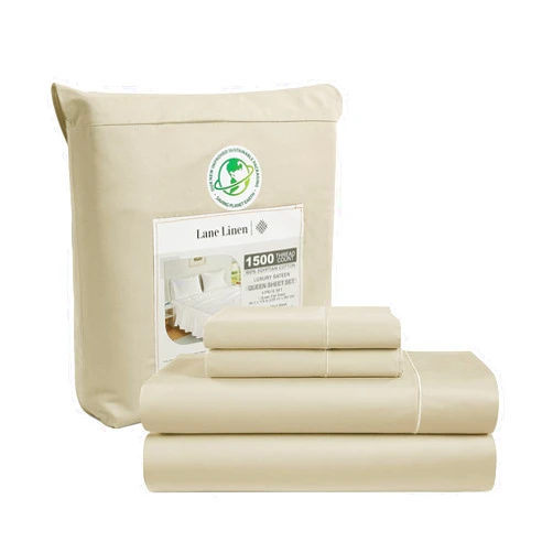 LANE LINEN 100% Egyptian Cotton Sheets King Size Set - 1500 Thread Count, 4 Pieces Set - Luxury Sateen Weave Cotton Bed Sheets King Size Set - 15