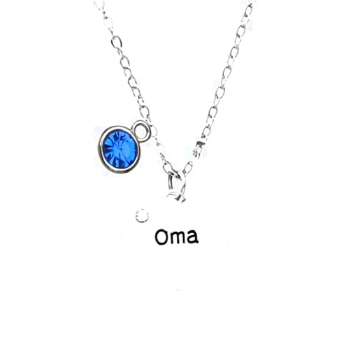 Infinity Collection Personalized Oma Necklace - Custom Birthstone Charm Pendant - Grandma Gift Idea - Grandmother Birthday Gift From Son Daughter Grandkids, Grandchildren