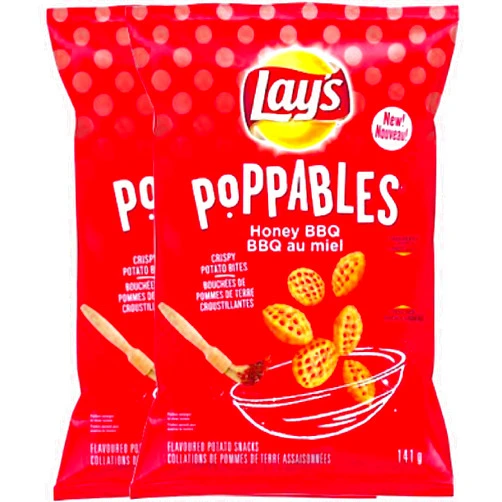 GEEGVV NEW Lays Poppables Honey BBQ Potato Snacks Net Wt 5 Oz (2)