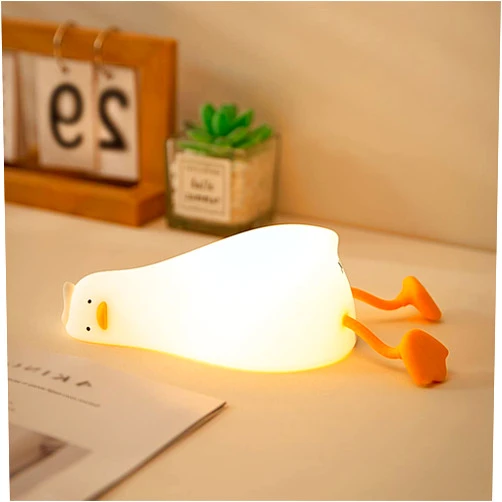 TOOGE LED Duck Night Light Cute Small Lamp Night Light for Kids 3 Levels Dimmable Nursery Nightlight with Timer Silicone Squishy Duck Portable Rechargeable Touch Bedside Lamp
