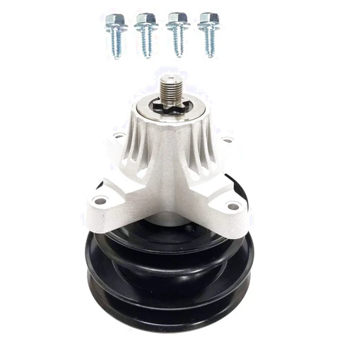 MTD Cub Cadet (aftermarket) Thicker housing Double Pulley Spindle w/Mounting Bolts - Compatible with: MTD Cub Cadet Yard Machine Spindle 618-0269, 918-0269, 618-0429, 918-0429, 618-0429A, 918-0429A