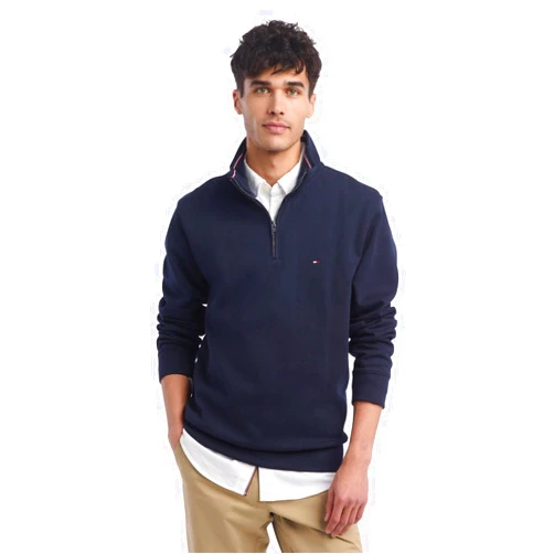 Tommy Hilfiger Men's Long Sleeve Fleece Quarter Zip Pullover Sweatshirt