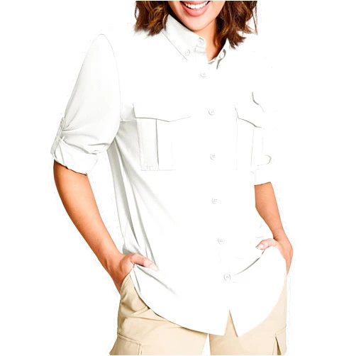 MAGCOMSEN Women's UPF 50+ Long Sleeve Fishing Shirts UV Sun Protection Quick Dry Button Down Safari Hiking Travel Shirts