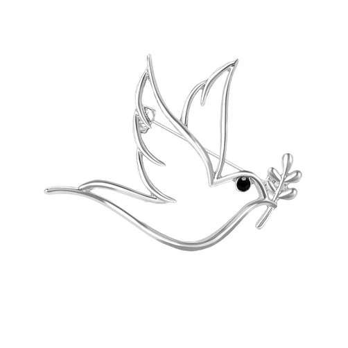 Liveliwithmin Dainty Peace Dove Brooch Pin for Women Gold/Silver Animal Bird Lapel Pin Funny Dove Bird Shawl Collar Pin for Men