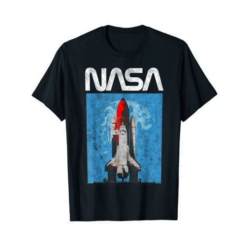 NASA Logo Shuttle Rocket Ship Poster Style T-Shirt