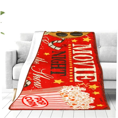 MOUNDHONG Movie Night Blanket Throw Blanket Flannel Lightweight Soft Plush Fuzzy Blankets for Bed Sofa Couch Livingroom Chair Car Travel Pet 40