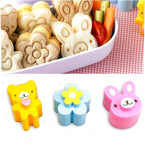 Julyupoli Rice Ball Mold for Kids Onigiri Mold Cartoon Sushi 3D Bear Flower Rabbit Sushi Maker Onigiri Mold DIY Kitchen Tools