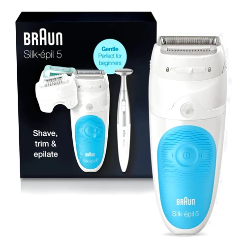 Braun Epilator Silk-épil 5 5-810, Hair Removal Device, Epilator for Women, Shaver & Bikini Trimmer, Cordless, Rechargeable, Wet & Dry
