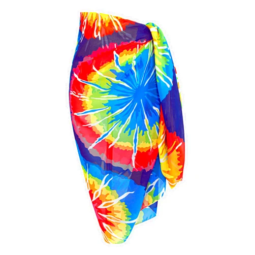 MissShorthair Womens Chiffon Beach Pareos Sarong Sheer Swimsuit Cover Ups Swimwear Bikini Wrap