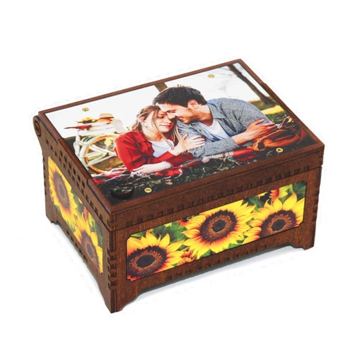 Davidson Workshop Personalized Photo Top Music Box, Plays Any Custom Song, Printed Image Gift
