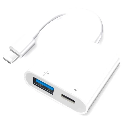 Belcompany [Apple MFi Certified] Lightning to USB Camera Adapter for iPhone, USB OTG Adapter with Fast Charging Port Portable Compatible with iPhone/iPad/Card Reader/USB Flash Drive/Keyboard/Mouse Plug and Play
