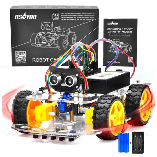 OSOYOO V2.1 Smart IOT Robot Car Kit for Arduino - Early STEM Education for Beginner and Teenager – Learn Circuit, Sensor - Get Hands-on Experience on Programming, Electronics Assembling, Robotics