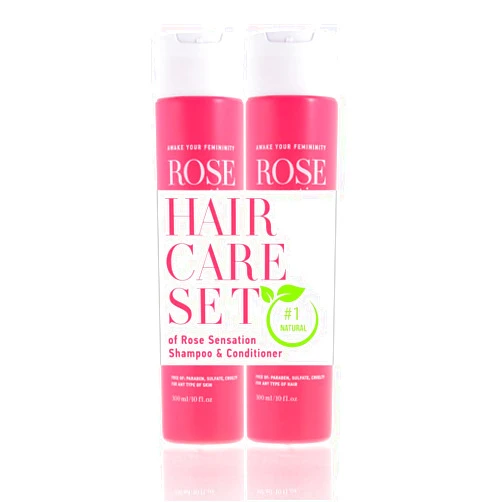 Rose Sensation Hydrating Sulfate-free Shampoo and Conditioner Set for Sensitive Scalp with Bulgarian Rose Water for Healthy Hair