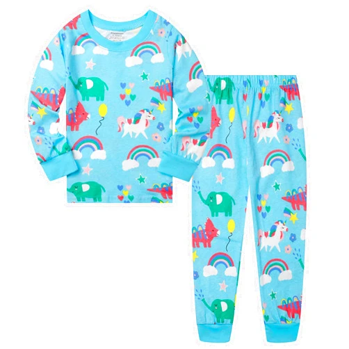 Popshion Toddler Girl Pajamas Sets Long Sleeve Cotton Pajamas Baby Girls Clothes PJs Two Piece Kids Jammies 2 to 10 Years
