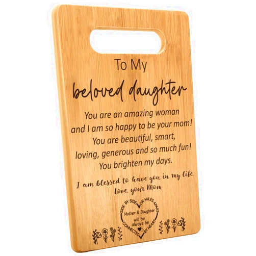 MY-ALVVAYS Easter Birthday Gifts for Daughter from Mom, Best Daughter Kitchen Cutting Board, Gifts for My Daughter Stepdaughter Bonus Daughter Wedding Gifts for Beloved Daughter Gift from Mother