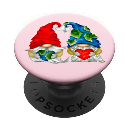 Funny Earth Day Gnome Gifts For Hippie And Teacher Earth Day Gnomes Shows Love And Hearts For Save The Planet PopSockets Standard PopGrip