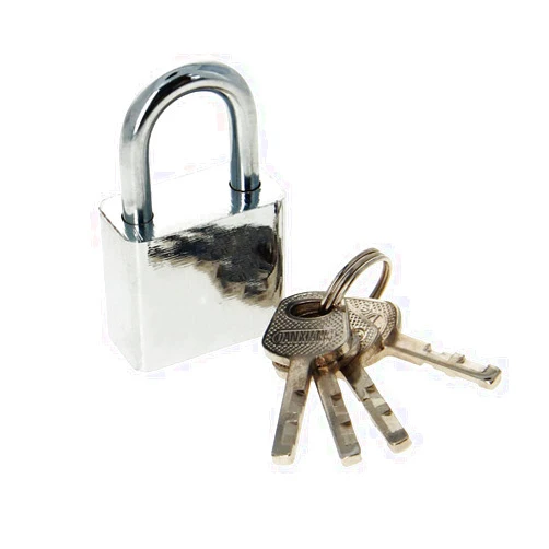 Yinpecly Steel Small Keyed Padlock Chromium Plated Anti Rust Lock Waterproof Padlock with 4 Keys for Cabinets Drawers Outdoor Use 1.18 inch Wide Steel Body Shackle Silver Keyed Different 1pcs