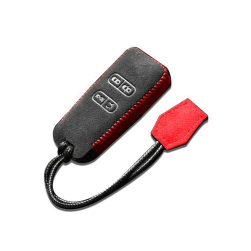 QYBD AUTO Alcantara Suede Leather Car Remote Key Bag Case Cover Fob Holder Skin For Aston Martin DB9 (A2)