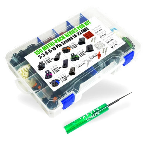 ELITE.CITI 492pcs (2,3,6,8,10 Way) Metri-Pack 150 Series 14 Amp Conductor Connector, Terminal, Sealed Weatherproof Automotive Electrical Connectors Kit 16-18-20-22 GA w/remove tool