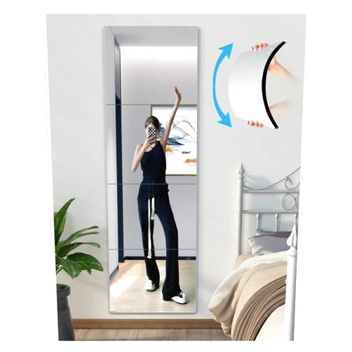 UNBREAKABL MIRO Shatterproof Wall Mirror Full Length for Bedroom, Plexiglass Gym Mirrors For Home, Extra Thick: 0.1 inch, 10 x10 inch x 4 Pcs, Workout Mirrors Safe for Kids, Over The Door, Long Wall Mounted