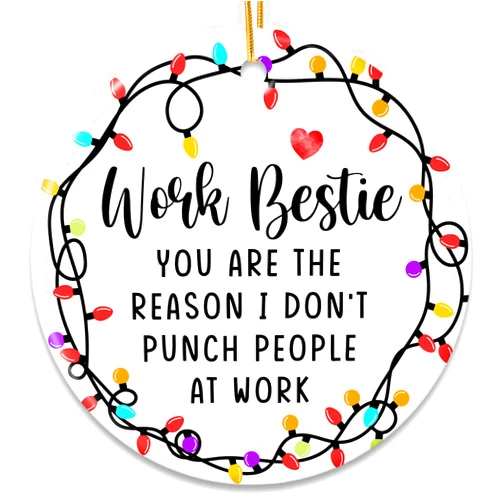 Hexmoz Gifts for Coworkers for Christmas - Coworker Christmas Ornament 2024 - Work Besties, Work Friends Gifts for Women, Coworkers - Ornaments for Coworkers White Elephant, Secret Santa Gift Ideas