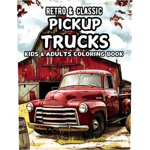 By Eric Russel (Author) Retro & Classic Pickup Trucks Coloring Book: 50 Unique Pages of Restored Cars Culture, Diesel Farm Vehicles and American Country Landscapes Various ... Book Collection - Cars & Heavy Vehicles)
