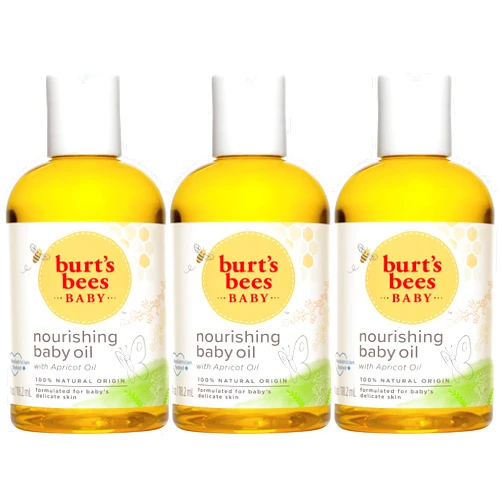 Burt's Bees Baby™ Nourishing Baby Oil, 100% Natural Baby Skin Care - 4 Ounce Bottle - Pack of 3