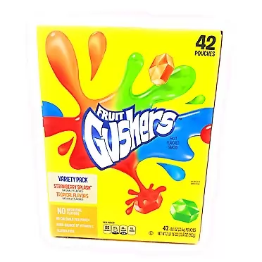 Betty Crocker Fruit Gushers Snacks Net Wt (42Count/0.8 Oz Net Wt 33.6 Oz),, ()