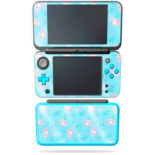 MIGHTY SKINS MightySkins Glossy Glitter Skin for Nintendo New 2DS XL - Water Flowers | Protective, Durable High-Gloss Glitter Finish | Easy to Apply, Remove, and Change Styles | Made in The USA