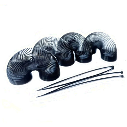 Cyy.lcm 4 Pieces Squirrel Proof Metal Spring Barrier Device Spring Guard Baffle Accessories Outdoor Bird Feeder Protects Hanging Spring Type Coil Poles Raccoon Proof (Black，1.4“)