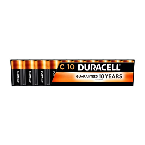 Duracell Coppertop C Batteries, 10 Count (Pack of 1), C Battery with Long-lasting Power, All-Purpose Alkaline Battery for Household and Office Devices