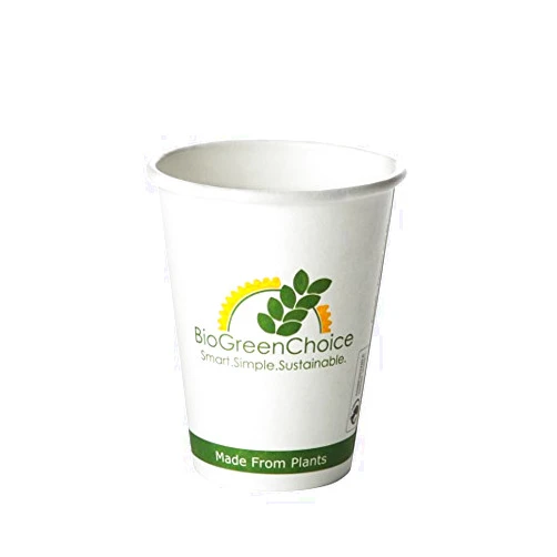 BioGreenChoice Compostable Eco-Friendly Paper Disposable Hot Cup with Bio Lining 4oz | Microwave Safe Cup | Paper Disposable Hot Cup for Wedding, Catering & Parties| Pack of 1000 (4oz)