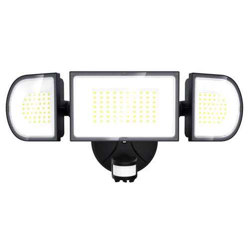 iMaihom 100W Motion Sensor Light Outdoor,9000LM LED Security Lights Outdoor,6500K Flood Lights Motion Detection IP65 Waterproof, 3 Head Adjustable Security Light Motion Outdoor for Yard Garage (Black)