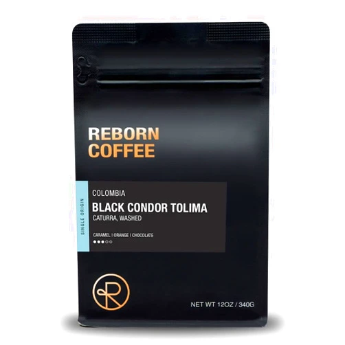 Reborn Coffee Specialty Coffee Beans - Colombia Black Condor Tolima - Medium Roast - Single Origin - Freshly Roasted Coffee Beans