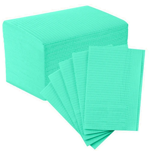 JMU Dental Bibs 50 Pack, 2-Ply Tissue 1-Ply Film, 13