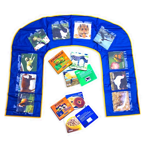Lang-O-Learn Stages Learning Materials Language Builder Uplay Mat and Flashcard Set for Preschool, Autism, ABA and Speech Therapy Early Learning Flashcards