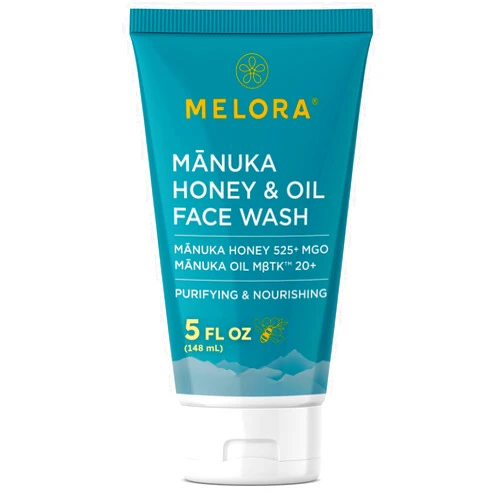 MELORA Manuka Honey Face Wash (5 Oz), Daily Skin Care Facial Cleanser & Makeup Remover with Manuka Honey & Oil for Dry or Sensitive Skin - Anti-Aging Face Wash for Women & Men