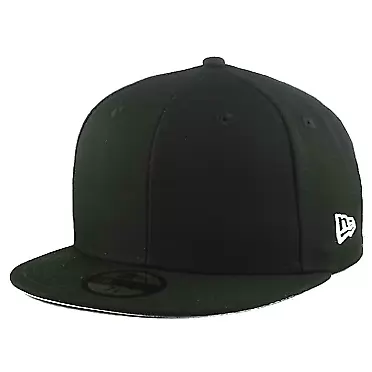New Era Blank Flat Brim Cap (Black, 7 3/8) 7 3/8 Black Blank