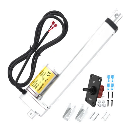 RVMARINEPAT 1000N 12 Volt Linear Actuator 8 Inch Stroke 200MM Heavy Duty Linear Motion Actuator with Reverse Polarity Switch 12V IP54 Waterproof Actuator