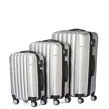 Patgoal Luggage Sets 3 Piece Set Suitcase 360°Spinner ABS Trolley Case Lightweight Expandable Suitcase Double Wheels Suitcase Carry On Durable Suitcases for Travel Outdoor with TSA Lock 20in24in28in Grey