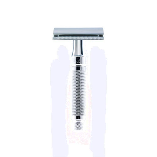 Edwin Jagger DES89KN Short Handled Classic Double Edge Manual Eco-Friendly and Reusable Safety Razor for Men and Women for Shaving Cream or Soap Fits All DE Razor Blades (Knurled)