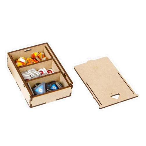 The Broken Token Card Size Bit Box - Wood Organizer with Two Dividers for Cards, Tokens, and Markers