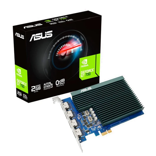 ASUS NVIDIA GeForce GT 730 Graphics Card (PCIe 2.0, 2GB GDDR5 Memory, 4X HDMI Ports, Single-Slot Design, Passive Cooling)