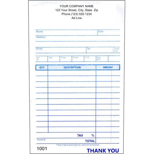 Action Forms Inc. Medium Multi Purpose Sales Book, 2 Copy (Duplicate), 4.25