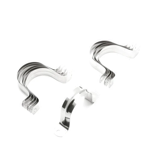 Jersvimc 10Pcs 2 Inch Stainless Steel Large Conduit Clamps, Two Hole Strap U Bracket Rigid Pipe Strap Metal U Clamp Conduit Strap Tension Clips U-tube Clamp Heavy Duty