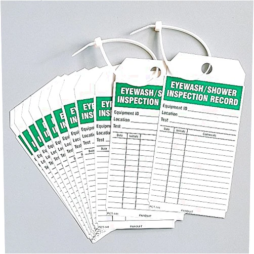 SeeAll Eye Wash/Sh Inspection RCD Tag, Al, PK25