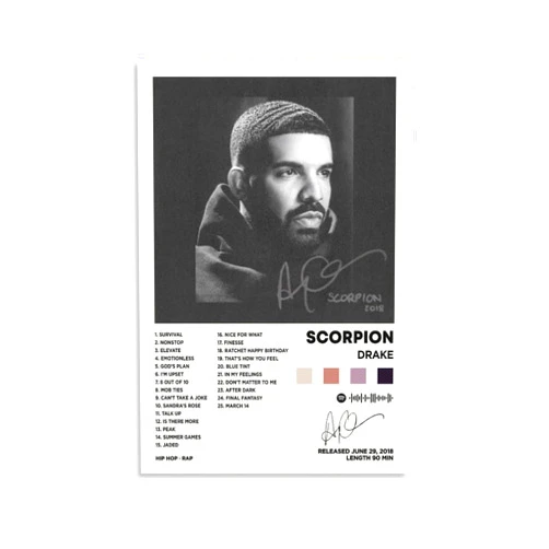 DIDIDO Drake SCORPION Album Cover Canvas Posters for Room Aesthetic Gift Unframe:12x18inch(30x45cm)