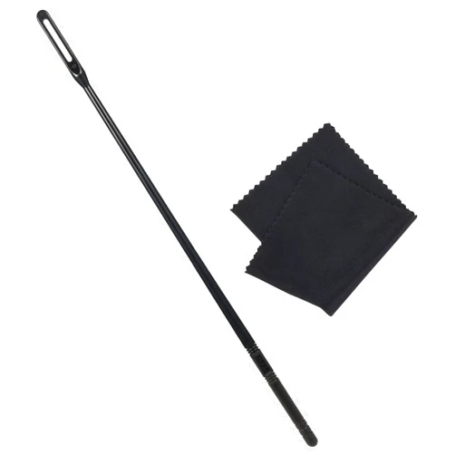 AIEX Flute Cleaning Kit Flute Cleaning Rod Flute Cleaning Swabs Flute Cleaning Cloth for Flute Cleaning Polishing (Black)